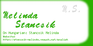 melinda stancsik business card
